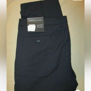 ADRIENNE VITTADINI FLAT FRONT FLEX WAIST DRESS PANTS NAVY BLUE Men’s 40W X 30L